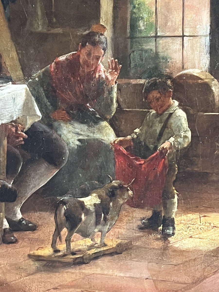 Juan Antonio Gonzales 1842-1914. Le petit toréador 1874.Huile sur toile 58 x 47 cm.-photo-2