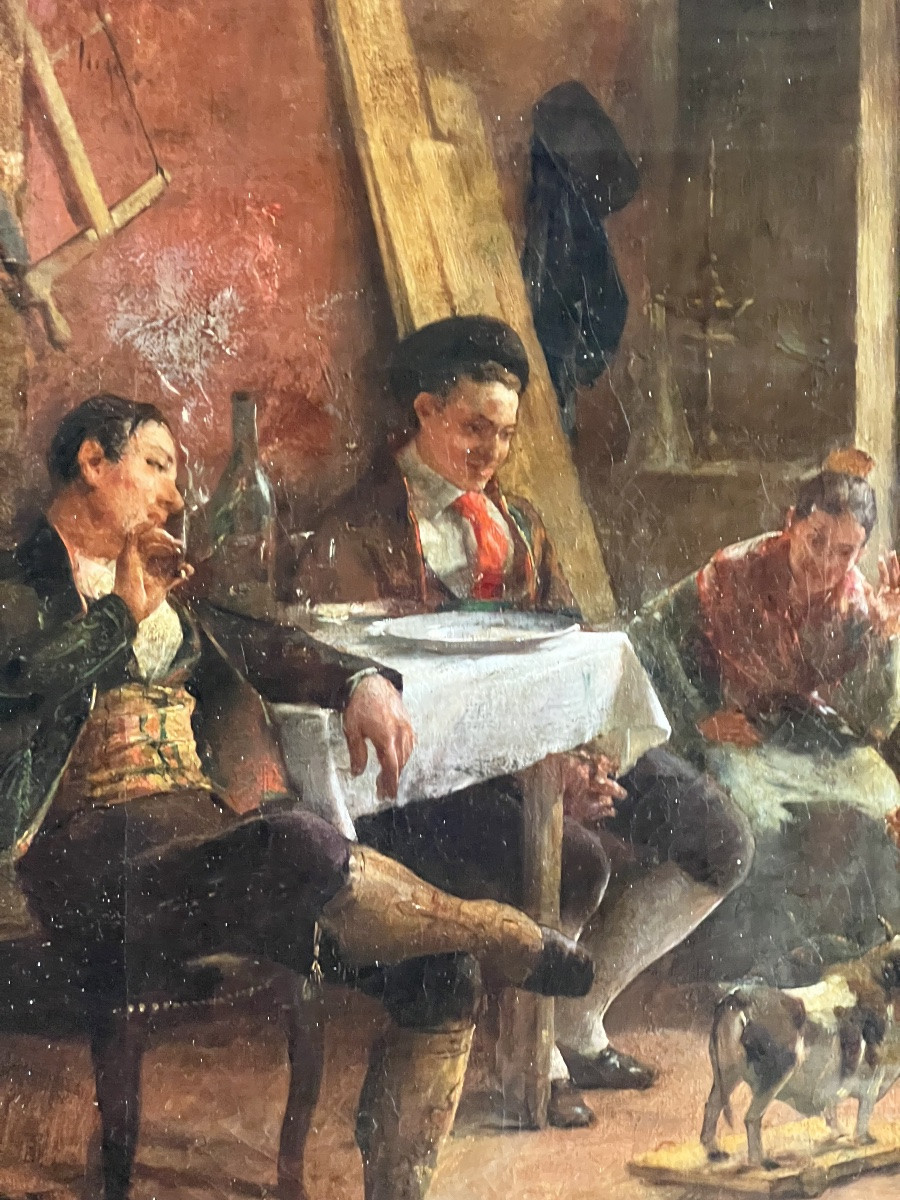 Juan Antonio Gonzales 1842-1914. Le petit toréador 1874.Huile sur toile 58 x 47 cm.-photo-2
