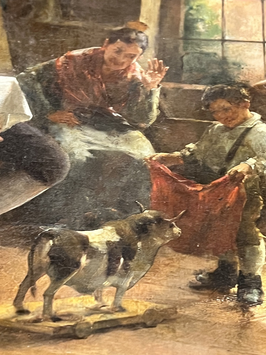 Juan Antonio Gonzales 1842-1914. Le petit toréador 1874.Huile sur toile 58 x 47 cm.-photo-4