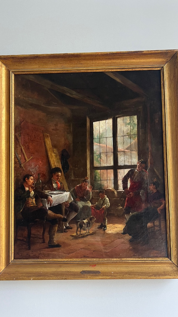 Juan Antonio Gonzales 1842-1914. Le petit toréador 1874.Huile sur toile 58 x 47 cm.