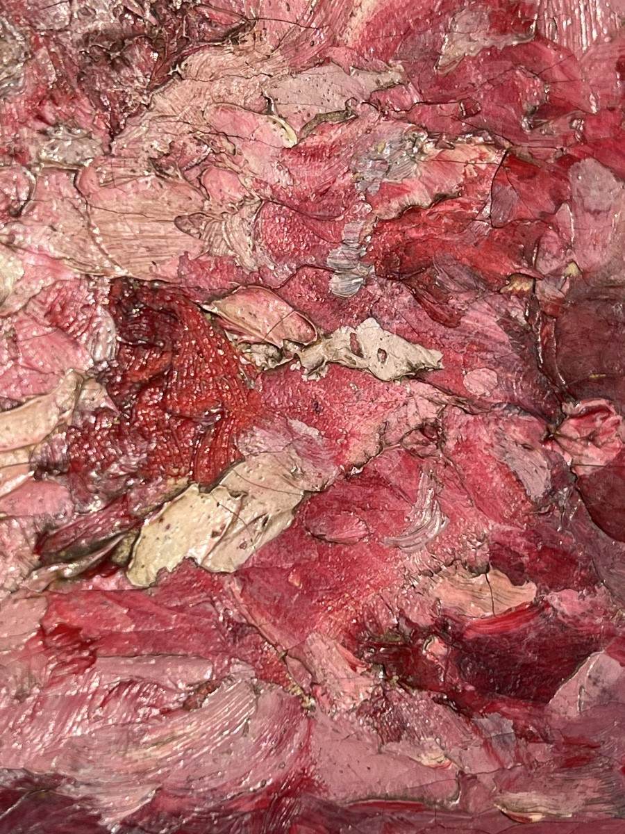 Grand bouquet de pivoines et lilas. Huile sur toile 109 x 84cm-photo-4