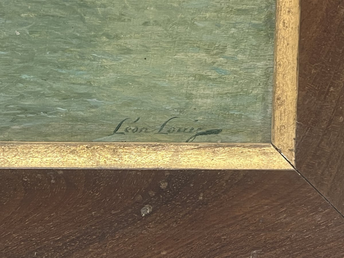 Arcachon. Petite huile sur panneau 18 x 13.7cm hors cadre. Signature à déchiffrer -photo-3