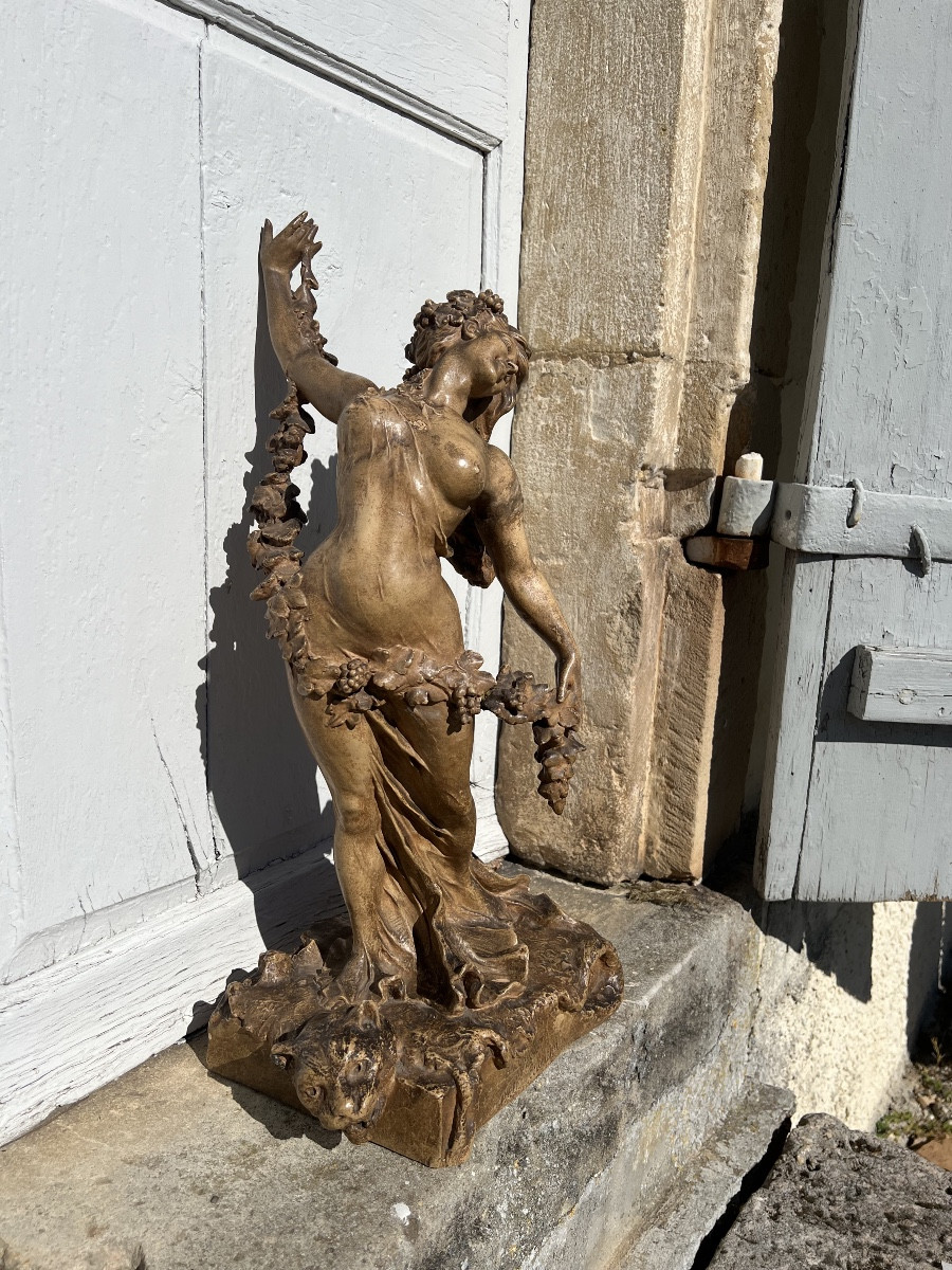 LaBacchante. Amélie Colombier. Plâtre Art Nouveau 60cm de ht-photo-2