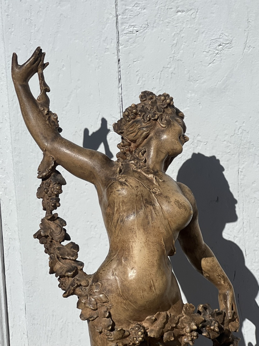 La bacchante. Amélie Colombier. Plâtre Art Nouveau 60cm de ht-photo-5