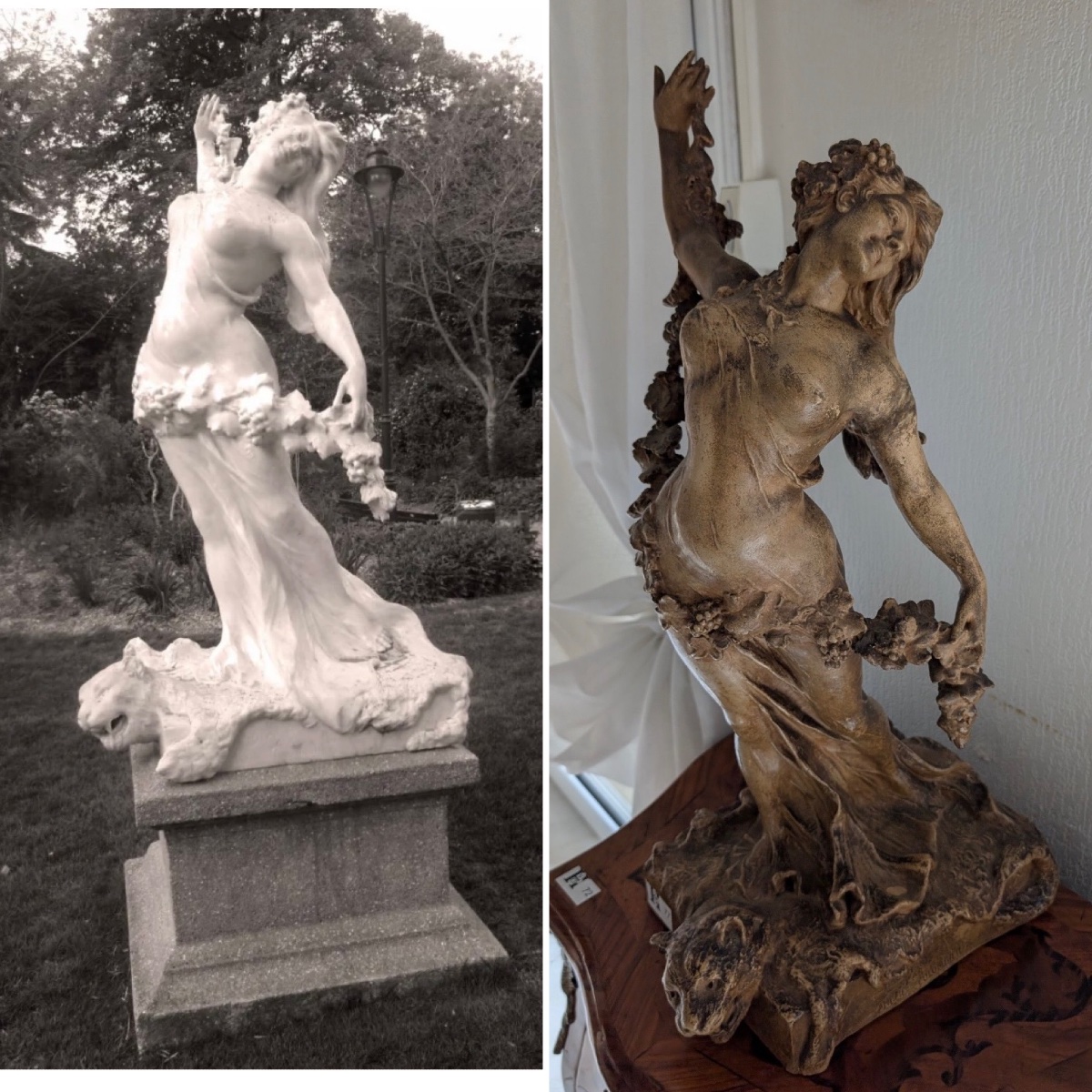 La bacchante. Amélie Colombier. Plâtre Art Nouveau 60cm de ht-photo-8