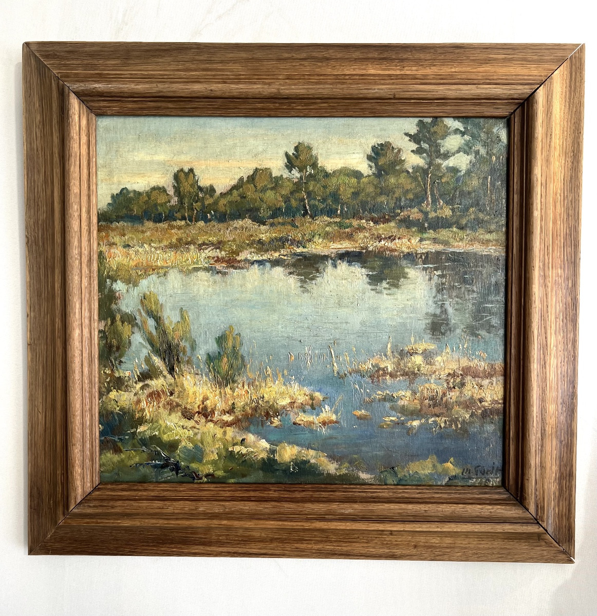 Louis Marius Gueit 1877-1956. Lagune dans les Landes 1920-photo-4