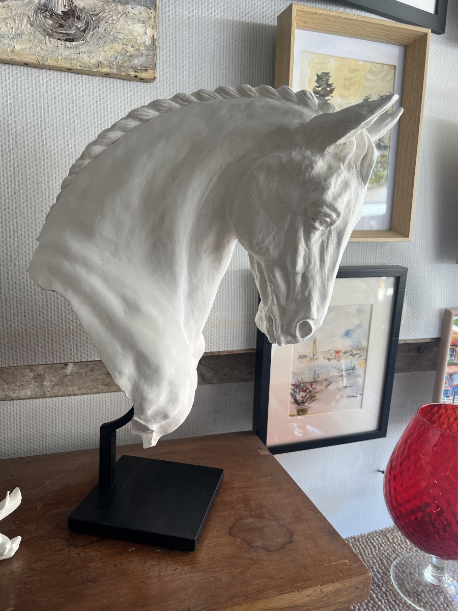 Jea Paul Gourdon. The Percheron Plaster Bust.-photo-4
