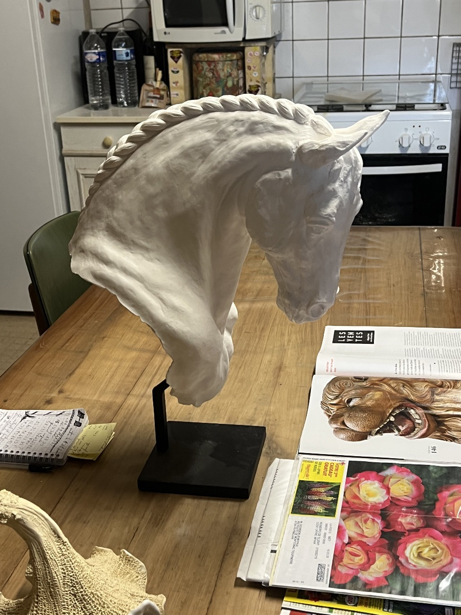 Jea Paul Gourdon. The Percheron Plaster Bust.-photo-2