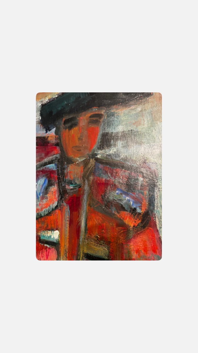 Geneviève Acquere (1901–1981), *the Toreador And His Peón*. Oil On Canvas, 130 X 80 Cm.-photo-1