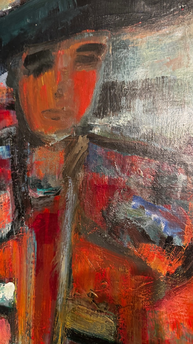 Geneviève Acquere (1901–1981), *the Toreador And His Peón*. Oil On Canvas, 130 X 80 Cm.-photo-3