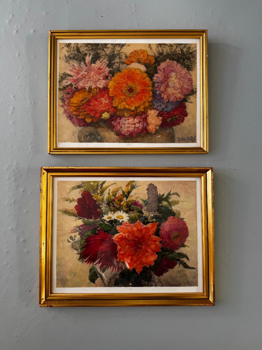 Jacques Schultz - Dal. 1894–1964 Bouquet Of Flowers Watercolor-photo-2