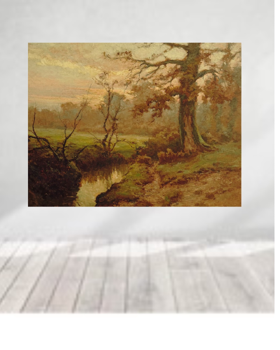 Louis Marius Gueit. The Oak By The Stream. Large Oil On Panel, Measuring 95.5 X 120 Cm (excludi-photo-2
