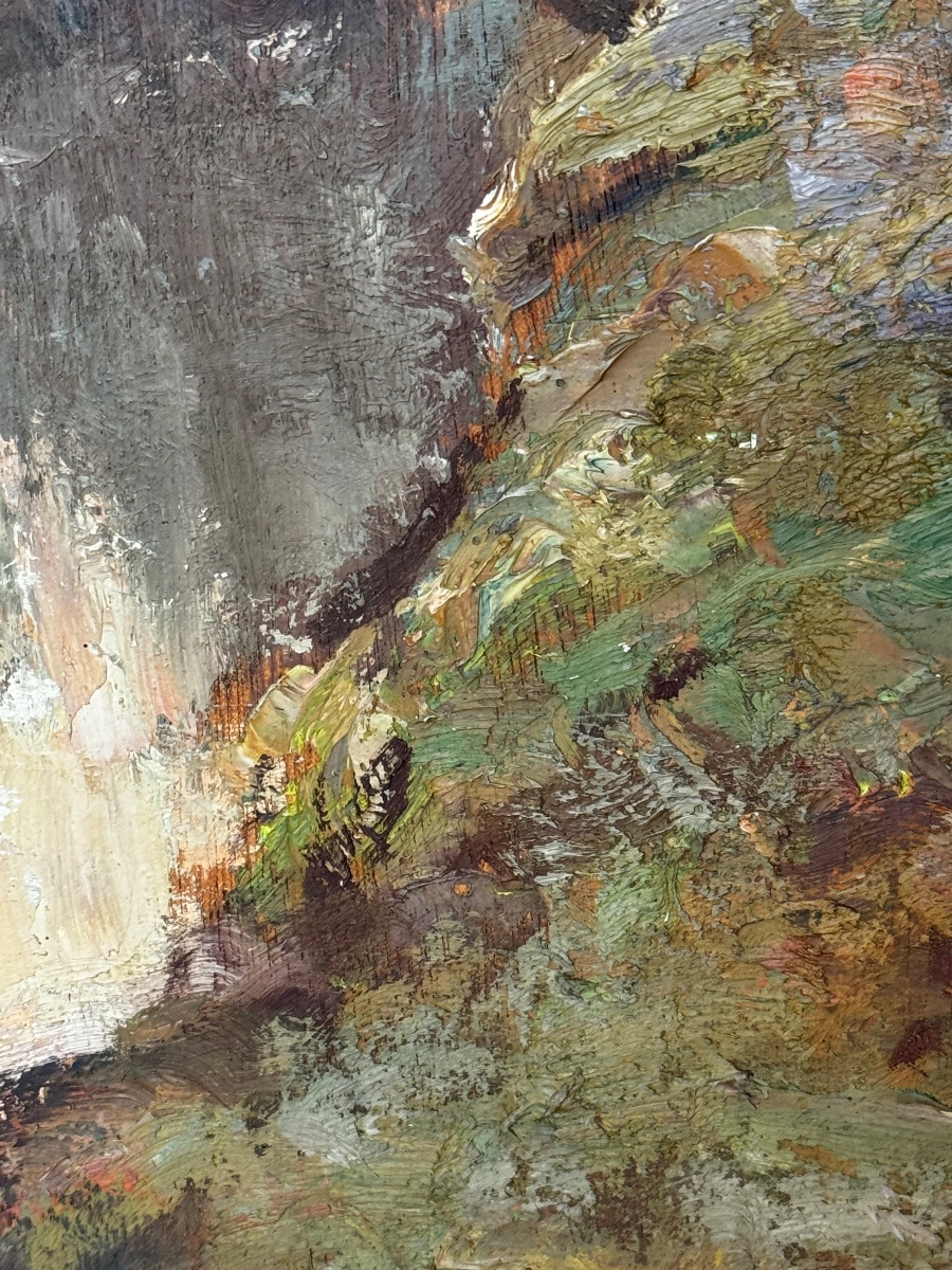 Louis Marius Gueit. The Oak By The Stream. Large Oil On Panel, Measuring 95.5 X 120 Cm (excludi-photo-4