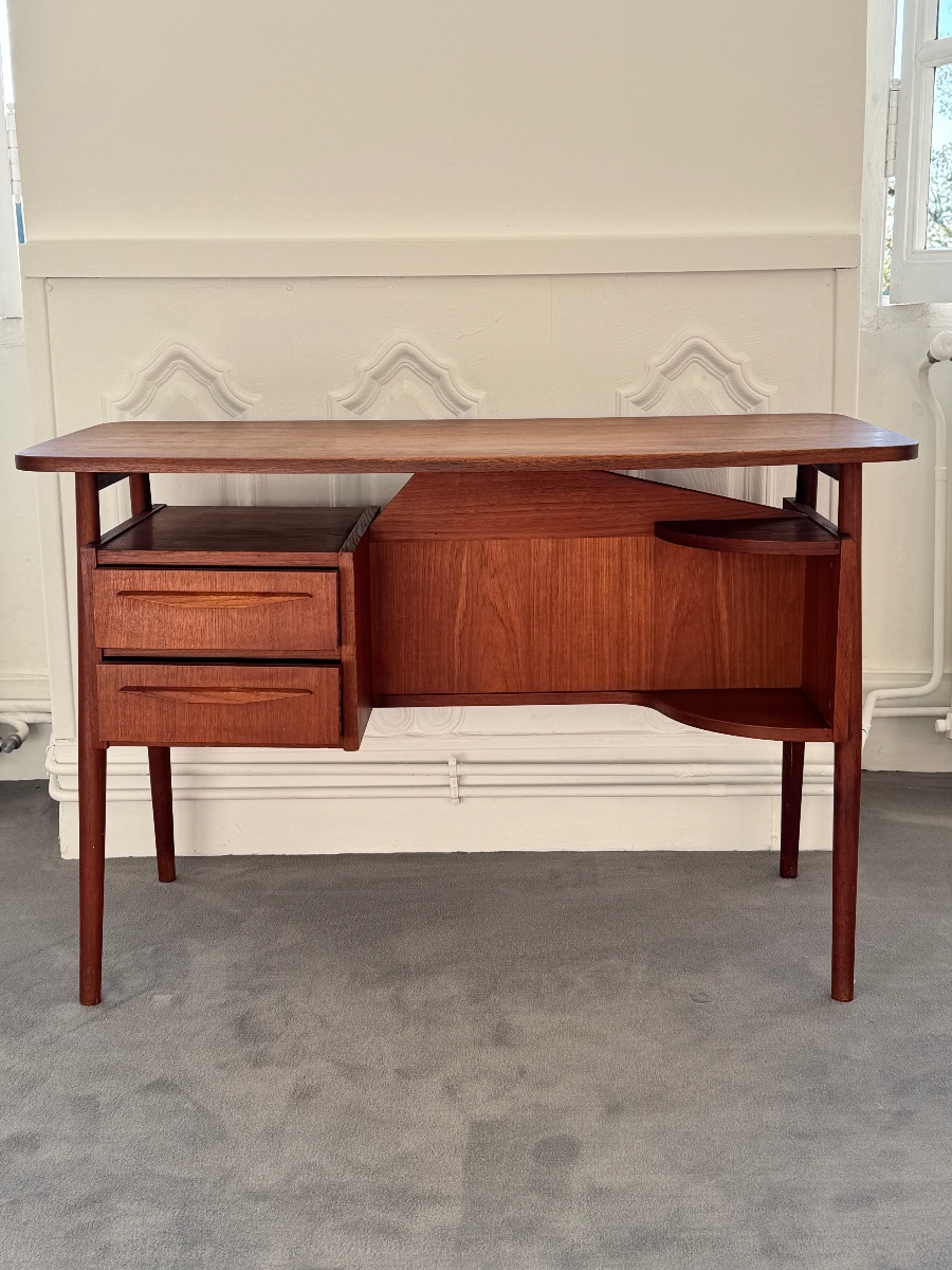 BUREAU EN TECK PAR GUNNAR NIELSEN TIBERGAARD POUR TIBERGAARD, DANEMARK, 1960S-photo-1