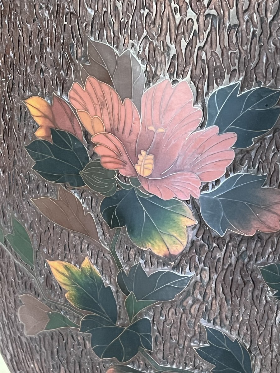 Cache pot TOTAI SHIPPO.Japon XIXè Cloisonné sur céramique -photo-4