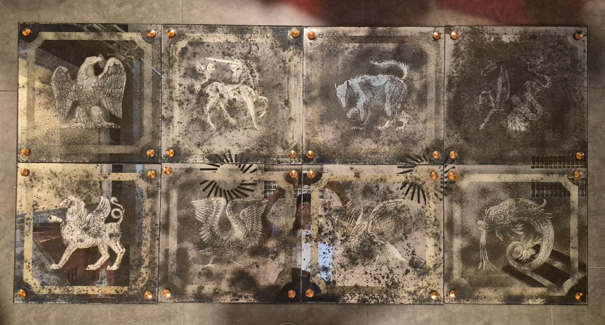 8 Sheets Of églomisé Mirror Glass 