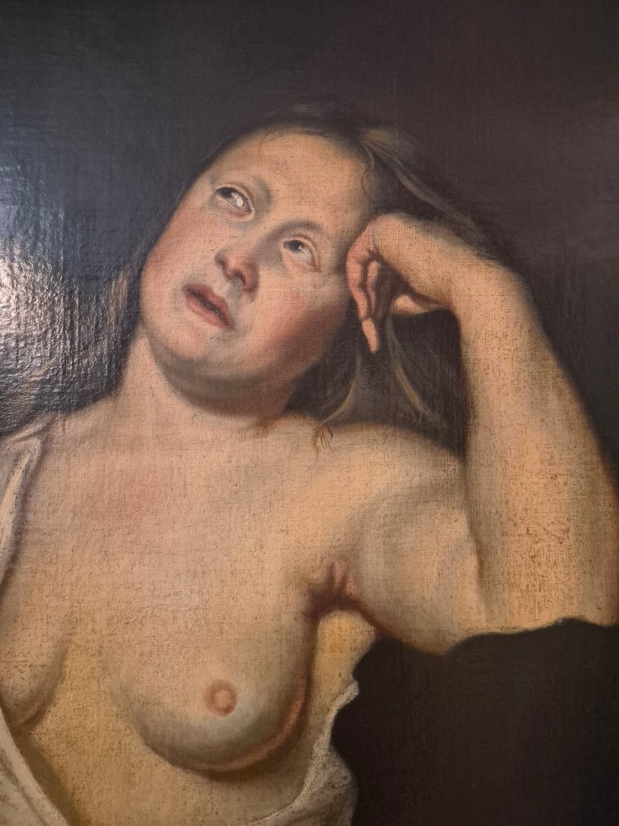 Mary Magdalene As A Penitent, Dutch School, 17th Century-photo-2
