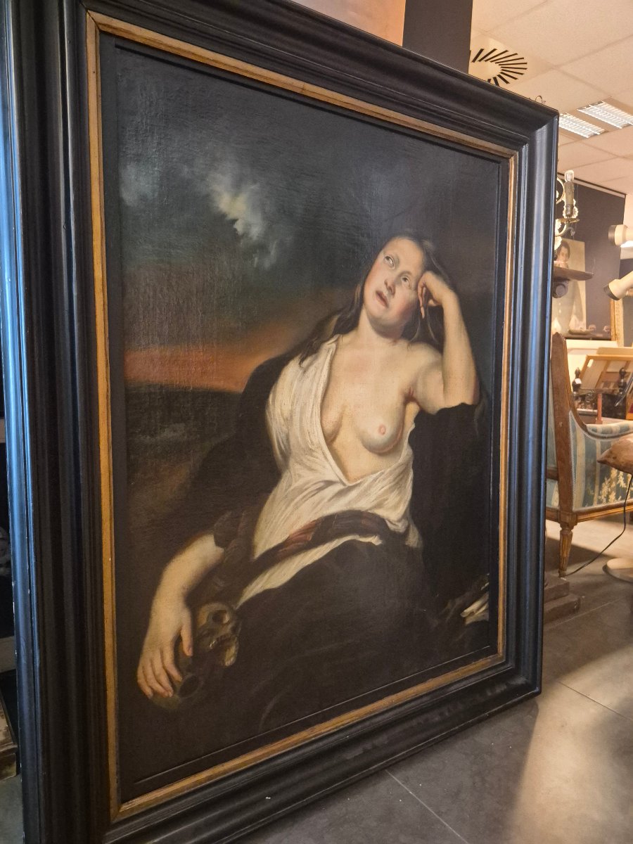 Mary Magdalene As A Penitent, Dutch School, 17th Century-photo-1