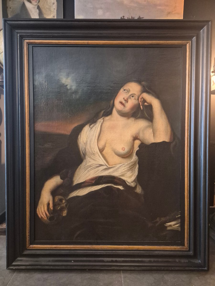 Mary Magdalene As A Penitent, Dutch School, 17th Century-photo-4