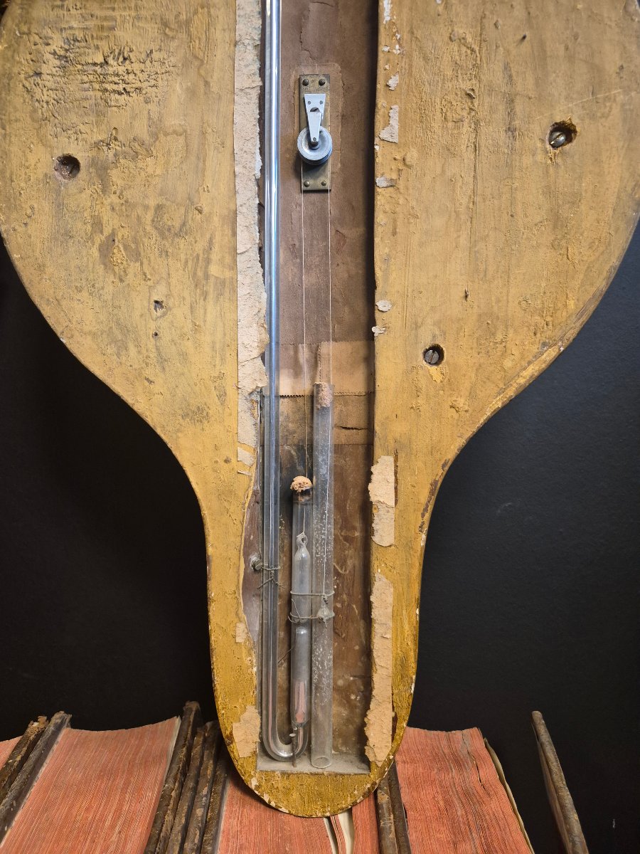 Baromètre bois polychrome, 18ème-photo-3