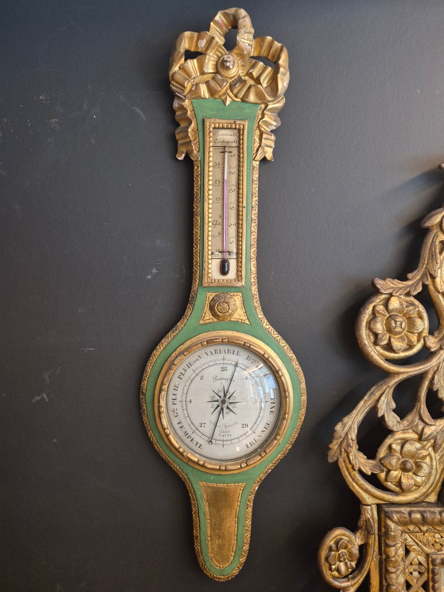 Baromètre bois polychrome, 18ème