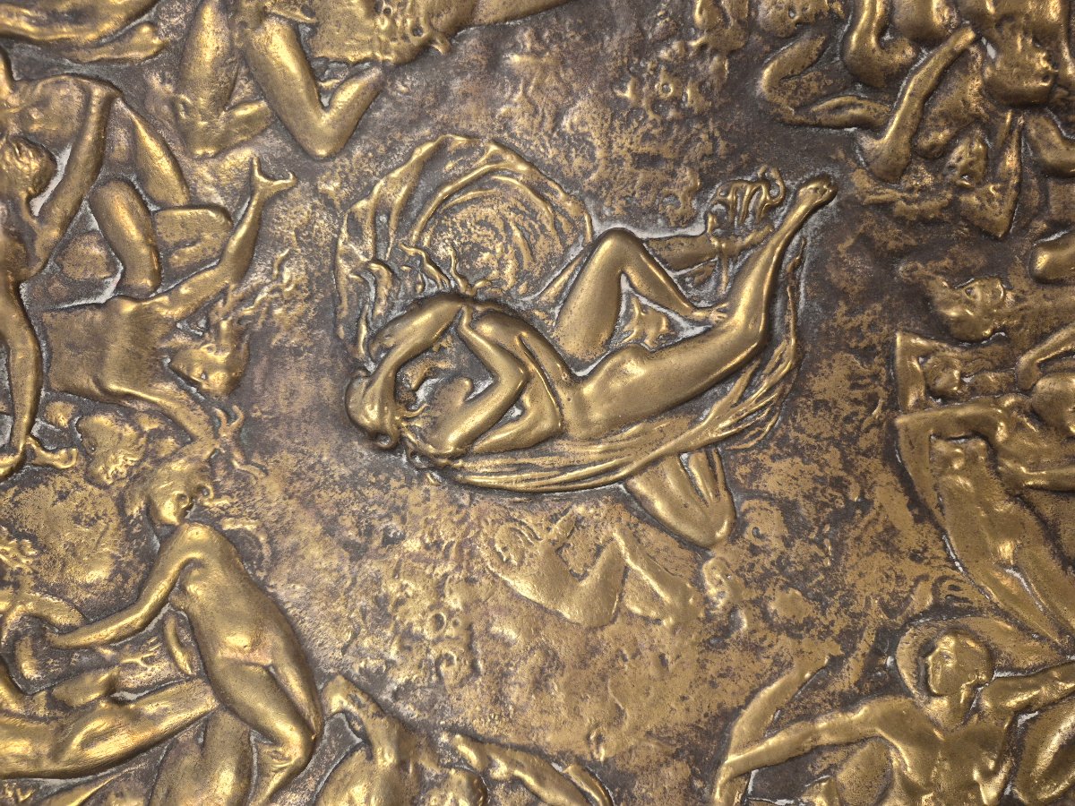 Art Nouveau Erotic Dish, 19th Century-photo-4