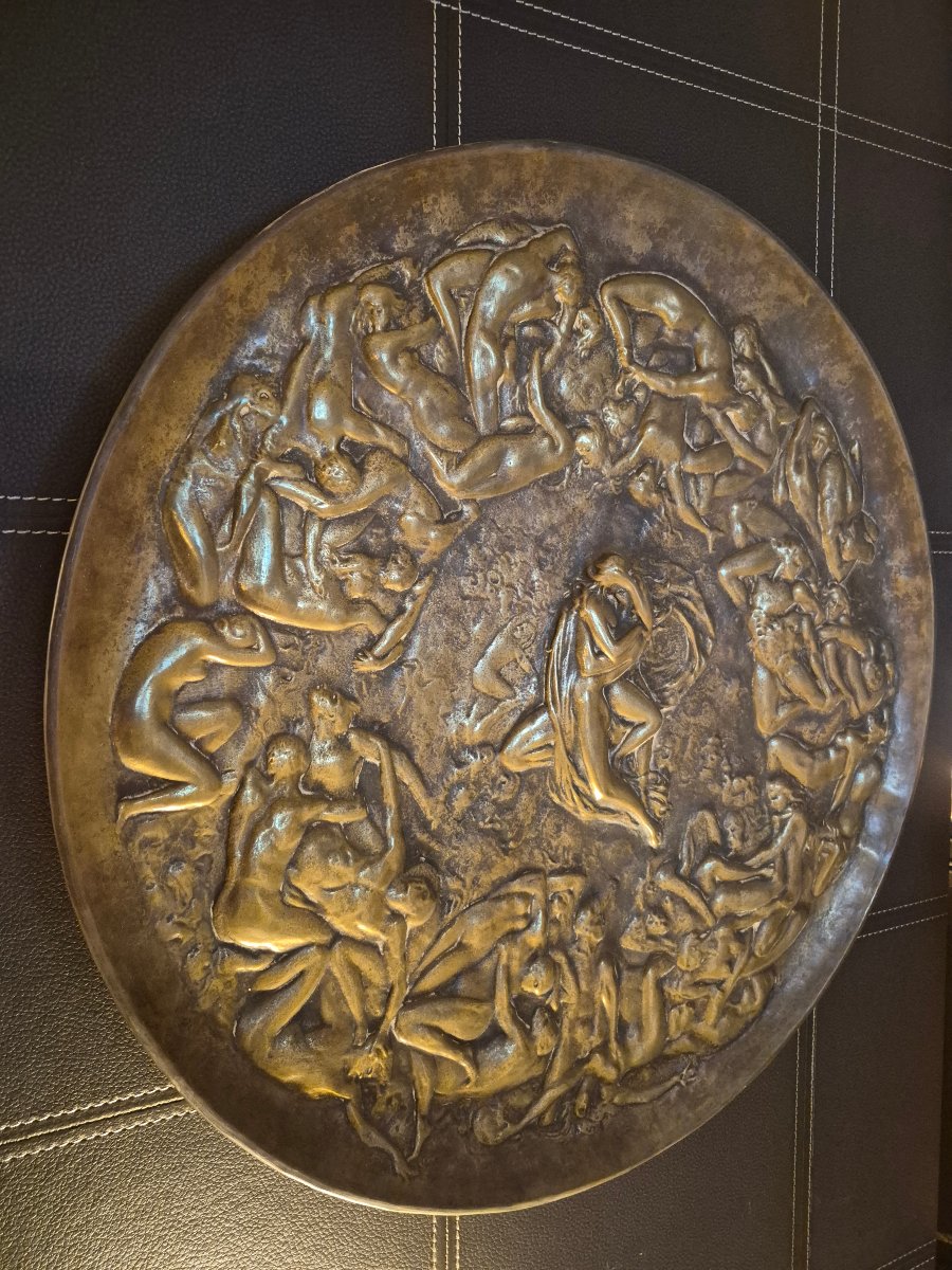 Art Nouveau Erotic Dish, 19th Century-photo-3