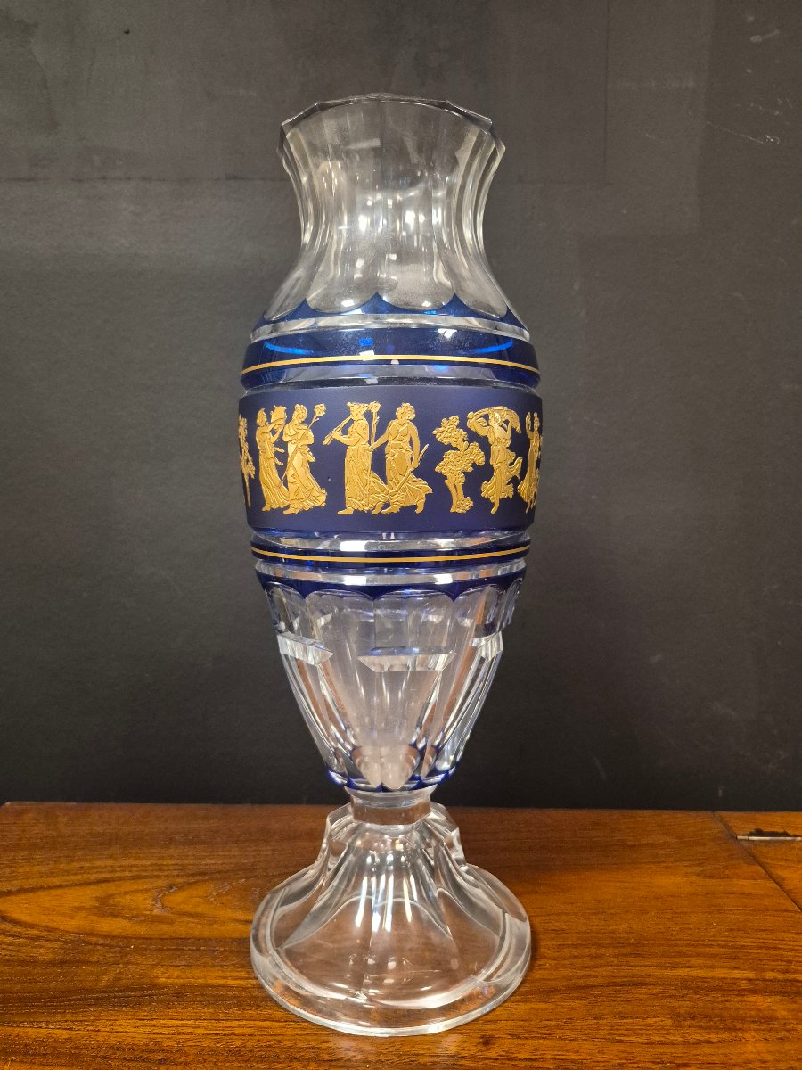 Val Saint Lambert, "danse De Flore" Crystal Vase-photo-2