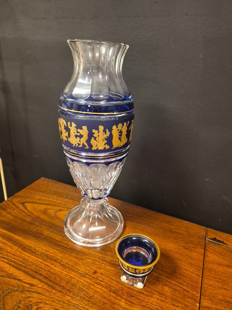 Val Saint Lambert, "danse De Flore" Crystal Vase-photo-3