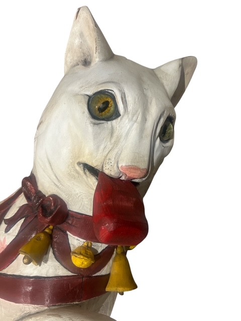 CHAT DE MANÉGE EN BOIS GUSTAVE BAYOL-photo-4