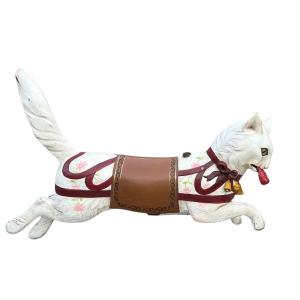 CHAT DE MANÉGE EN BOIS GUSTAVE BAYOL