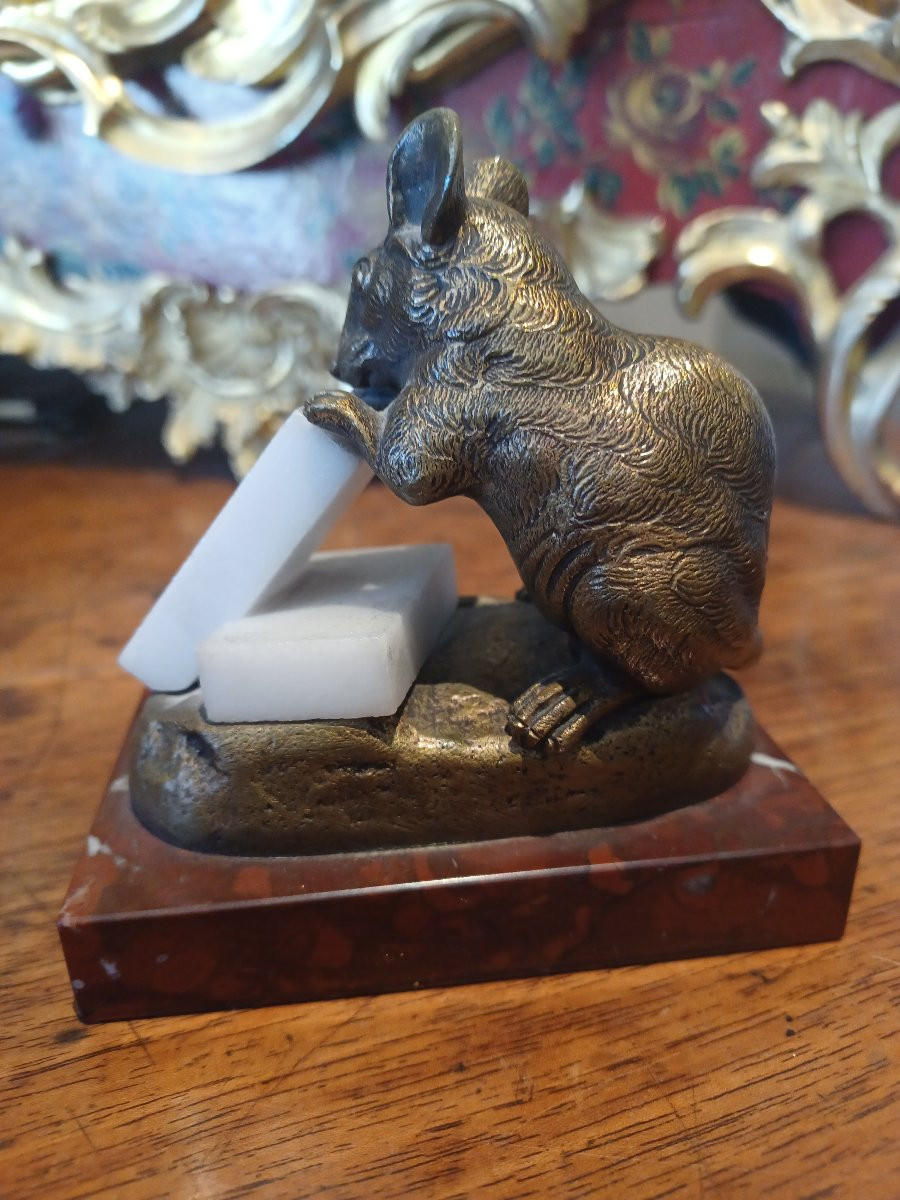 CLOVIS MASSON , bronze " Souris aux sucres"-photo-3