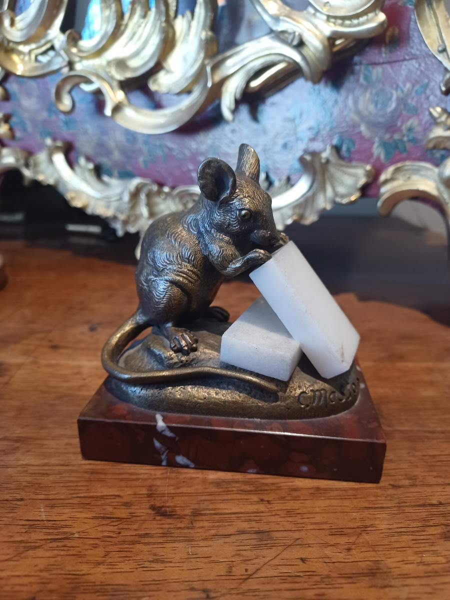 CLOVIS MASSON , bronze " Souris aux sucres"