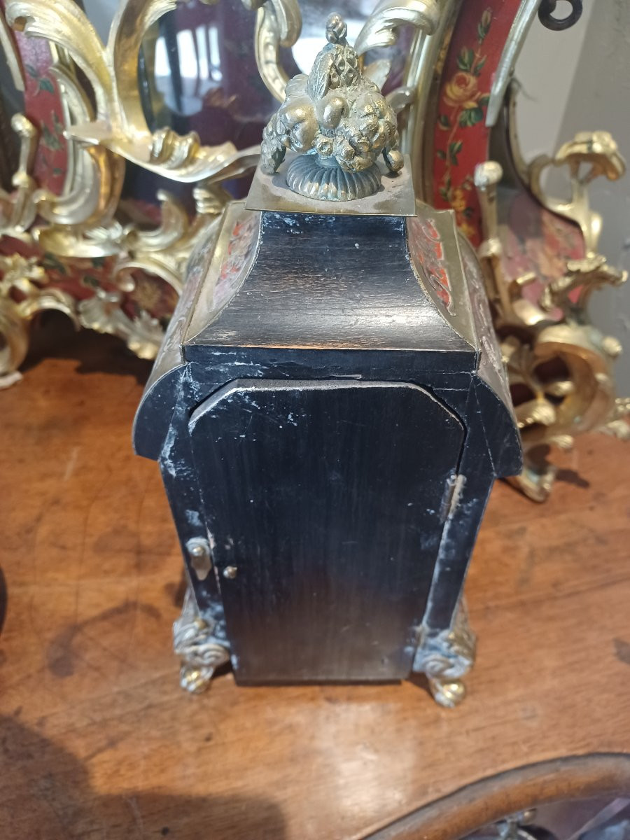 Pendule de cheminée , Boule en marqueterie bronze-photo-4