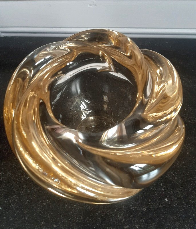 Daum Nancy Important Art Deco Crystal Vase Circa 1930-photo-3