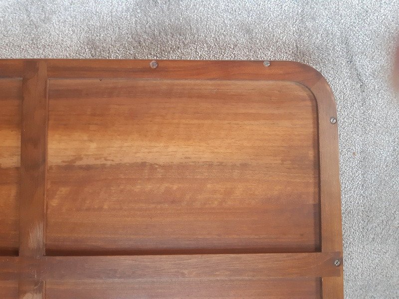 Elegant Serving Tray In Mahogany Or Walnut Wood With Detached Handles-photo-2