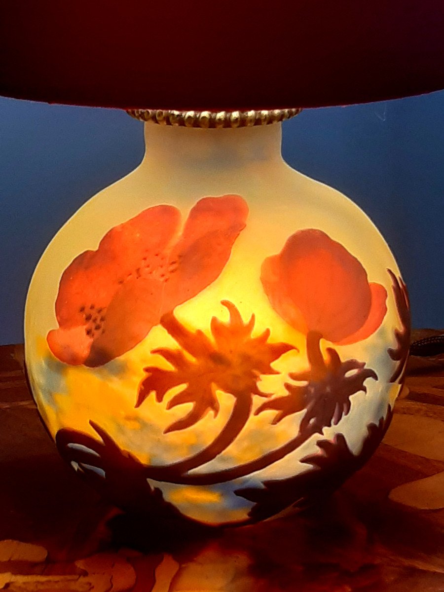 Lovely Muller Night Light With Anemones Art Nouveau Art Deco-photo-3