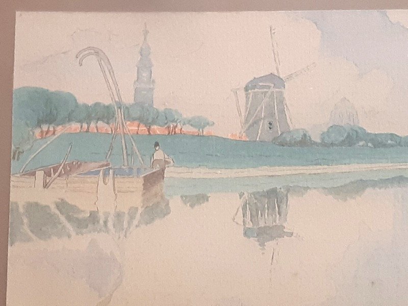 Zimmermann Auguste Watercolor Scene Of Dutch Life Netherlands Holland (2)-photo-4