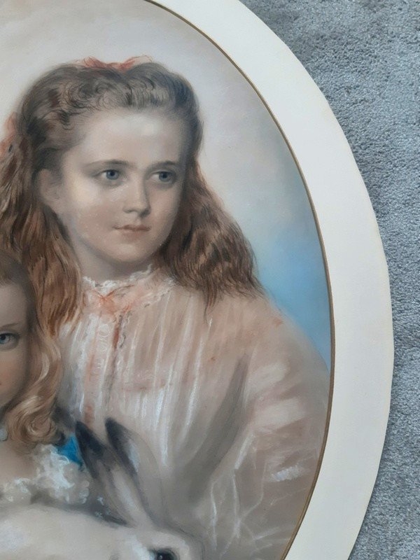 Alexander Blaikley (1816 Glasgow -1903 London) Pair Of Child Portraits In Pastels Water Color Gouache-photo-7