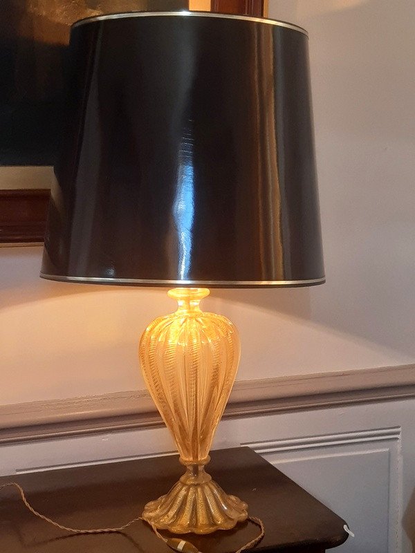 Barovier & Toso Large Murano Table Lamp Signed-photo-4
