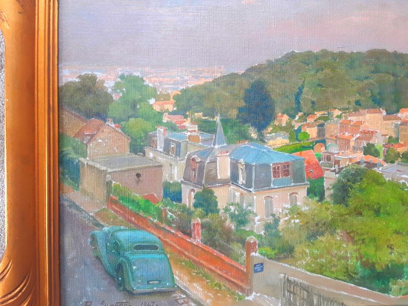 Paul Sieffert (1874 - 1957) Painting Paris Seen From Sèvres In 1947-photo-3