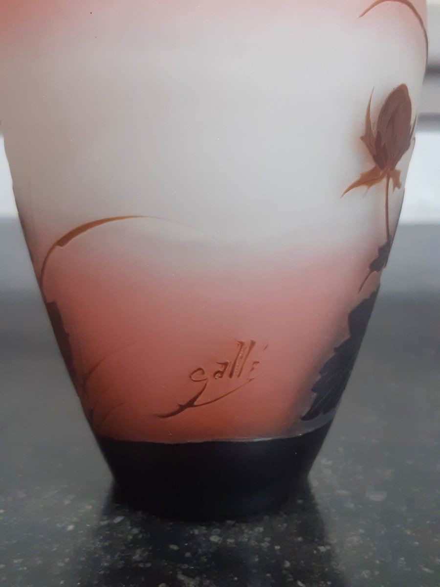 Gallé Vase Decorated With Buttercups And Art Nouveau Grasses-photo-1