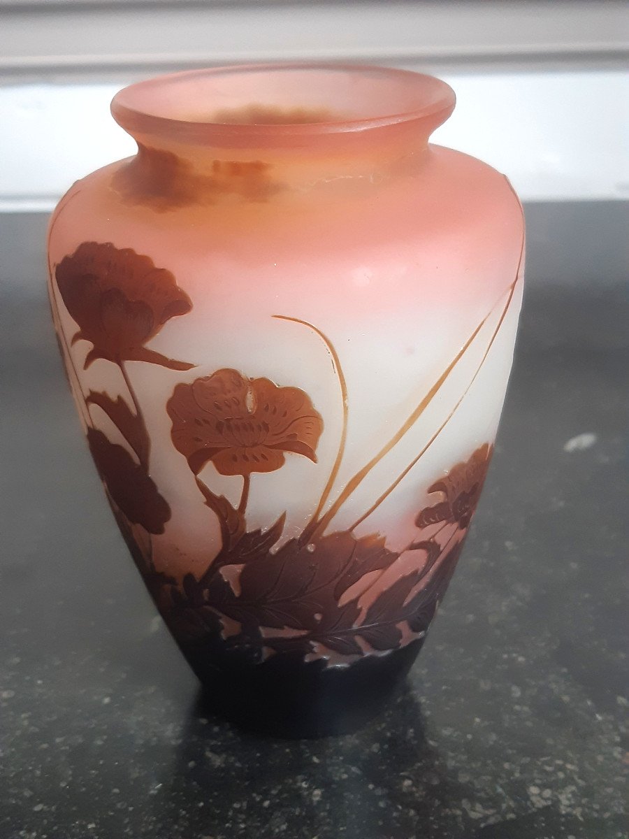 Gallé Vase Decorated With Buttercups And Art Nouveau Grasses-photo-4