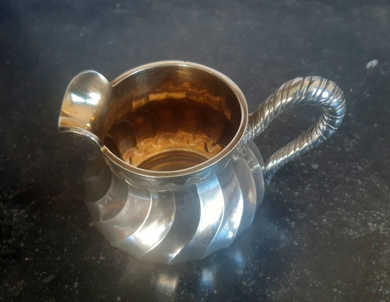 Aucoc Lovely Milk Cream Pot In Sterling Silver Minerva-photo-2