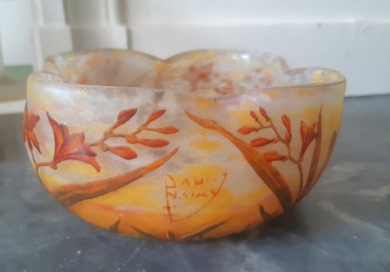 Beautiful Daum Nancy Cup Decor De Montbrétias By Henri Berger 1900 Art Nouveau-photo-4