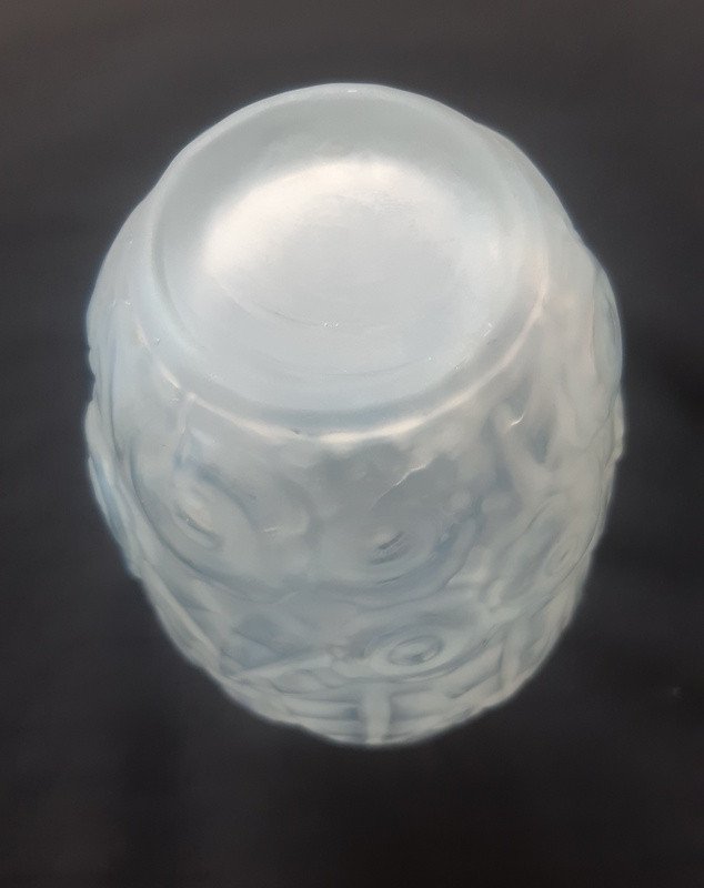 André Hunebelle Art Deco Opalescent Glass Flora Vase 1927-1931 Period "-photo-3