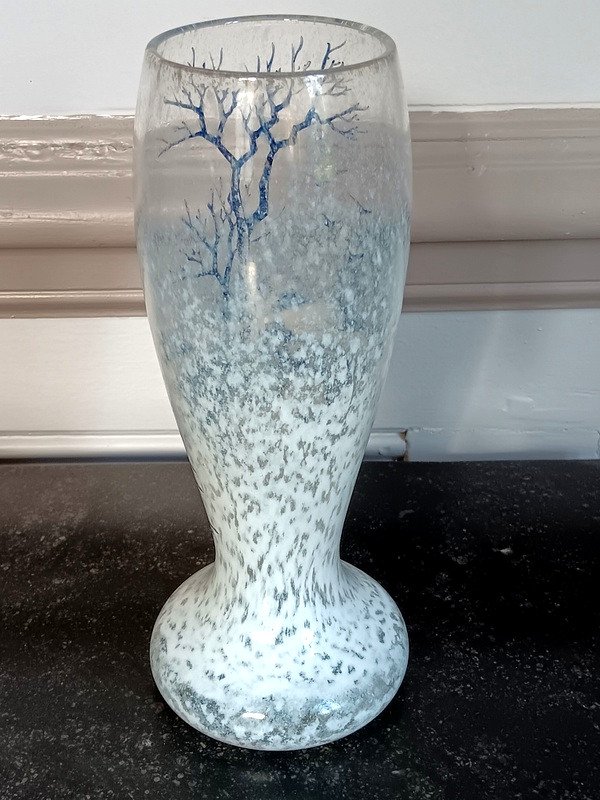 Ravissant Vase Schneider Le Verre Français Verçais Signature Rare Art Déco  époque 1925  - 1930-photo-1