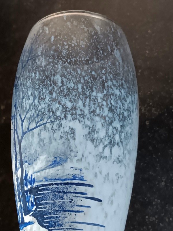 Ravissant Vase Schneider Le Verre Français Verçais Signature Rare Art Déco  époque 1925  - 1930-photo-6