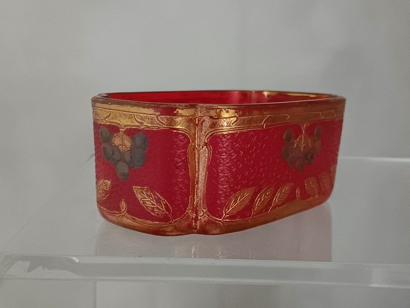 Legras Quadrilobed Planter Cup Gold Sorbier Decor Referenced "phenicia Planter" Art Nouveau Period Era 1900-photo-3