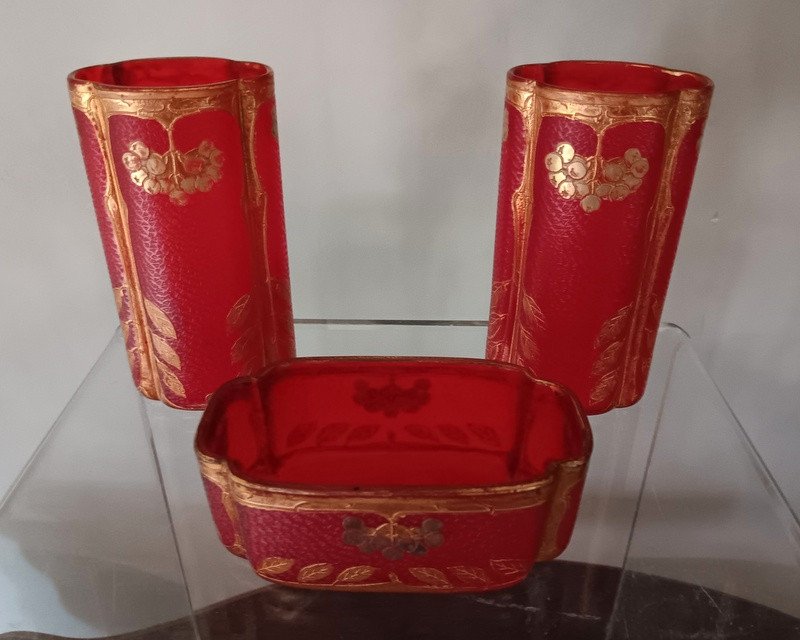 Legras Quadrilobed Planter Cup Gold Sorbier Decor Referenced "phenicia Planter" Art Nouveau Period Era 1900-photo-2